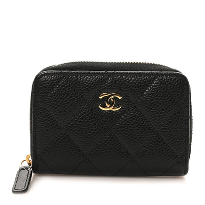 Chanel Caviar Quilted Zip Coin Purse Black 1 of 7