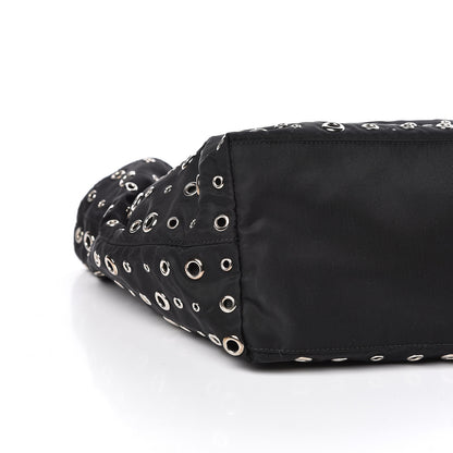 Prada Nylon Metal Grommet Bag Black 7 of 9