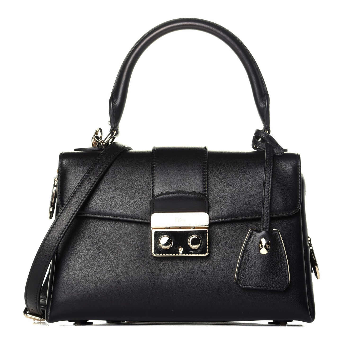 Calfskin Top Handle Flap Black