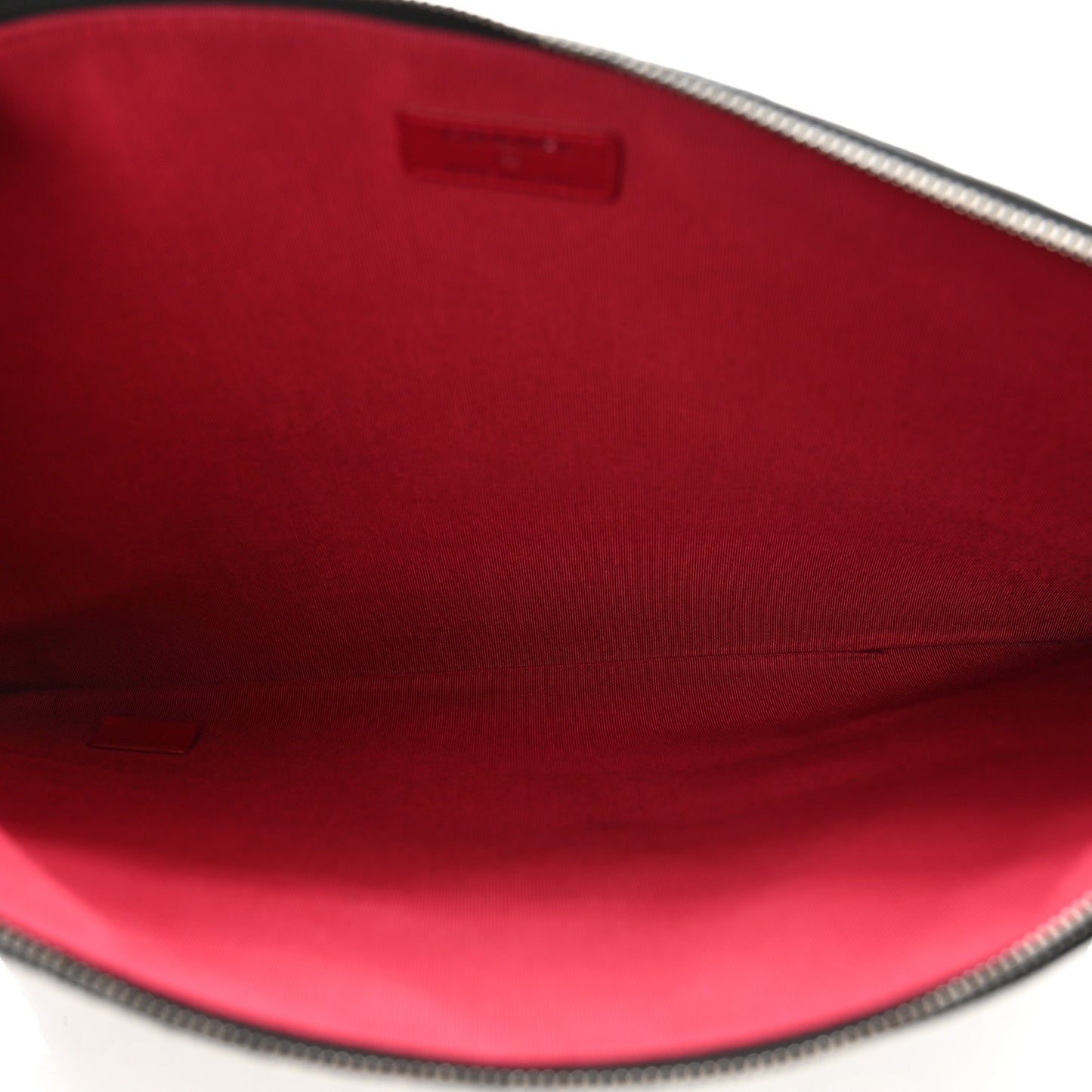 Wool Calfskin Quilted Gabrielle Pouch Clutch Black