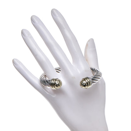 David Yurman Sterling Silver 14K Yellow Gold 10mm Cable Classics Bracelet 2 of 4