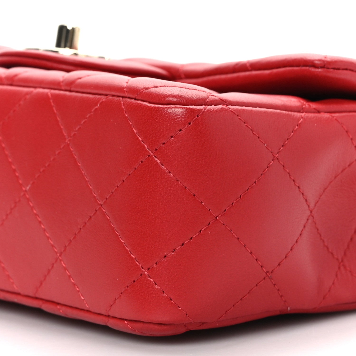 Chanel Lambskin Quilted Mini Rectangular Flap Red 9 of 9