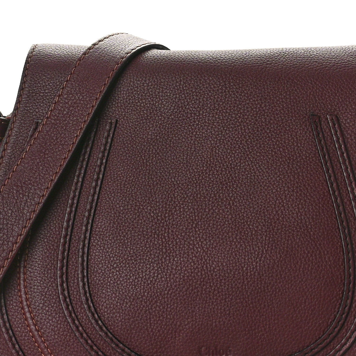 Chloe Calfskin Medium Marcie Round Crossbody Bag Dark Velvet 7 of 9