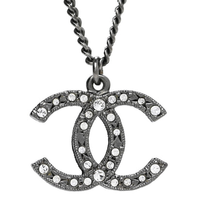 Chanel Crystal Timeless CC Necklace Ruthenium 4 of 6