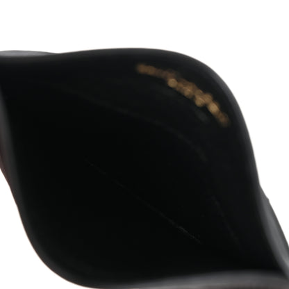 Saint Laurent Grain De Poudre Matelasse Chevron Monogram Credit Card Case Black 5 of 10