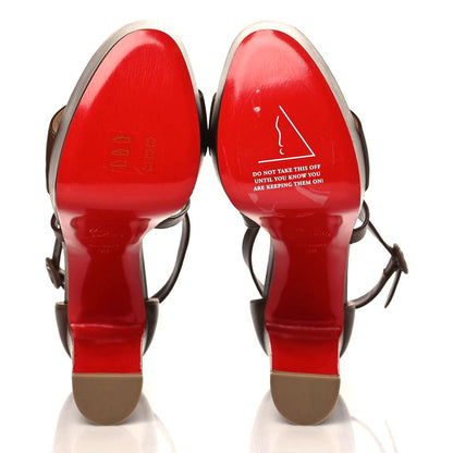 Christian Louboutin Nappa Loubi Bee Alta 130 Sandals 39 Cuoio 5 of 7
