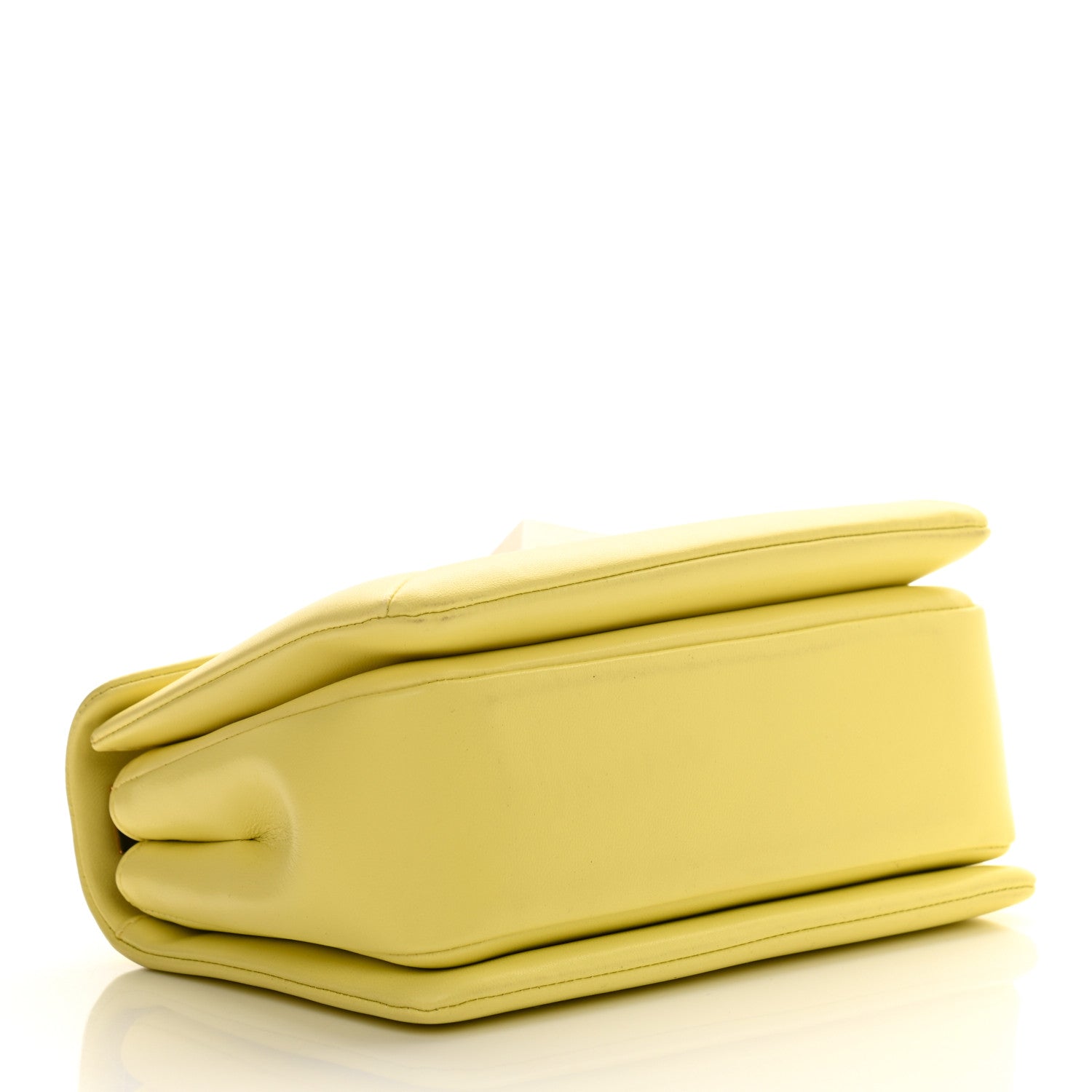 Valentino Garavani Nappa One Stud Chain Clutch Pale Yellow 3 of 12