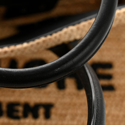 Saint Laurent Raffia Calfskin Rive Gauche Tote Naturale Black 12 of 13