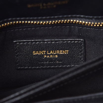 Saint Laurent Calfskin Y Quilted Monogram Toy Loulou Crossbody Bag Black 7 of 8