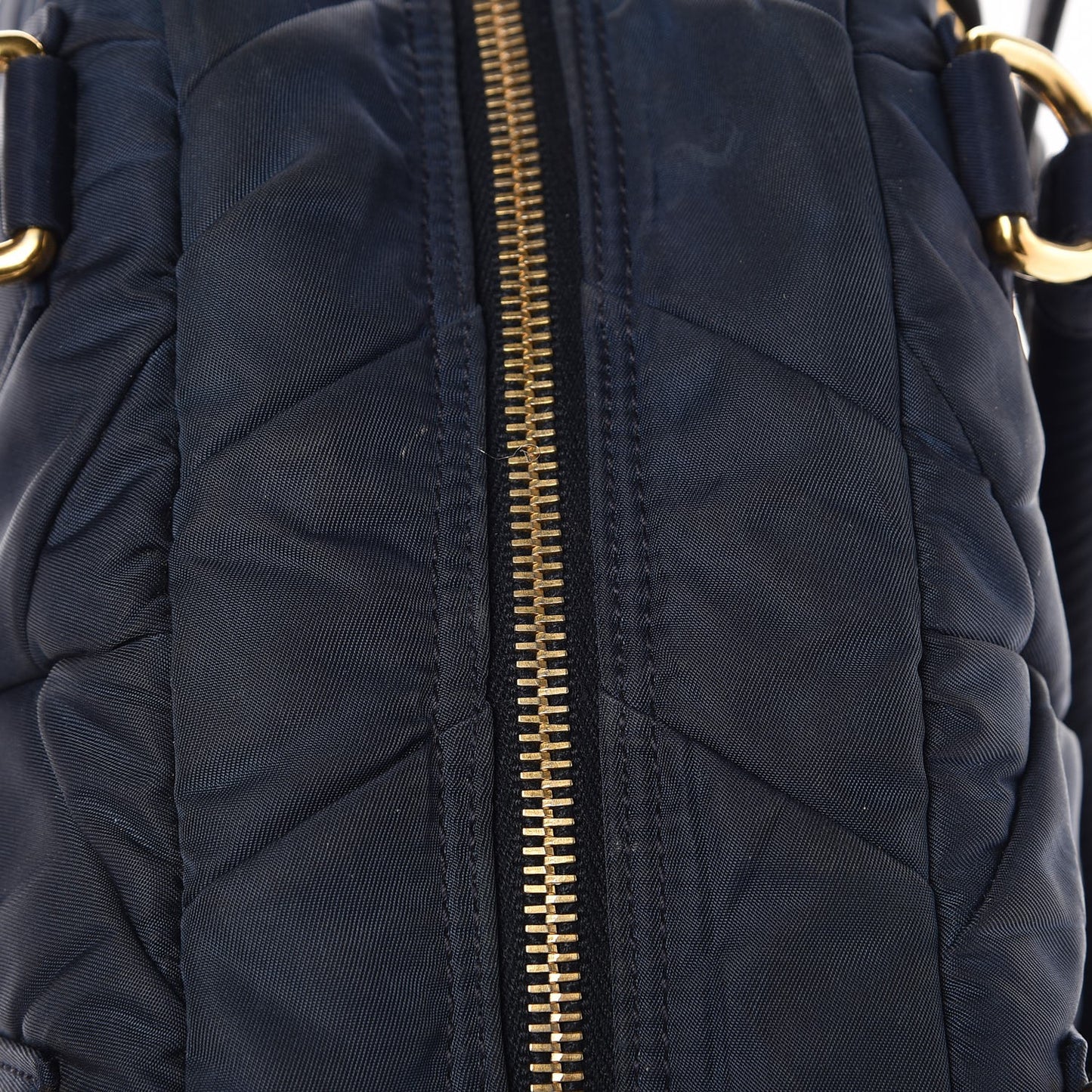 Tessuto Nylon Chevron Quilted Dome Satchel Blue
