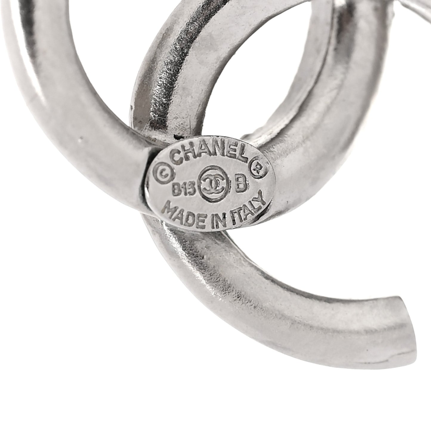 Metal CC Rope Earrings Silver