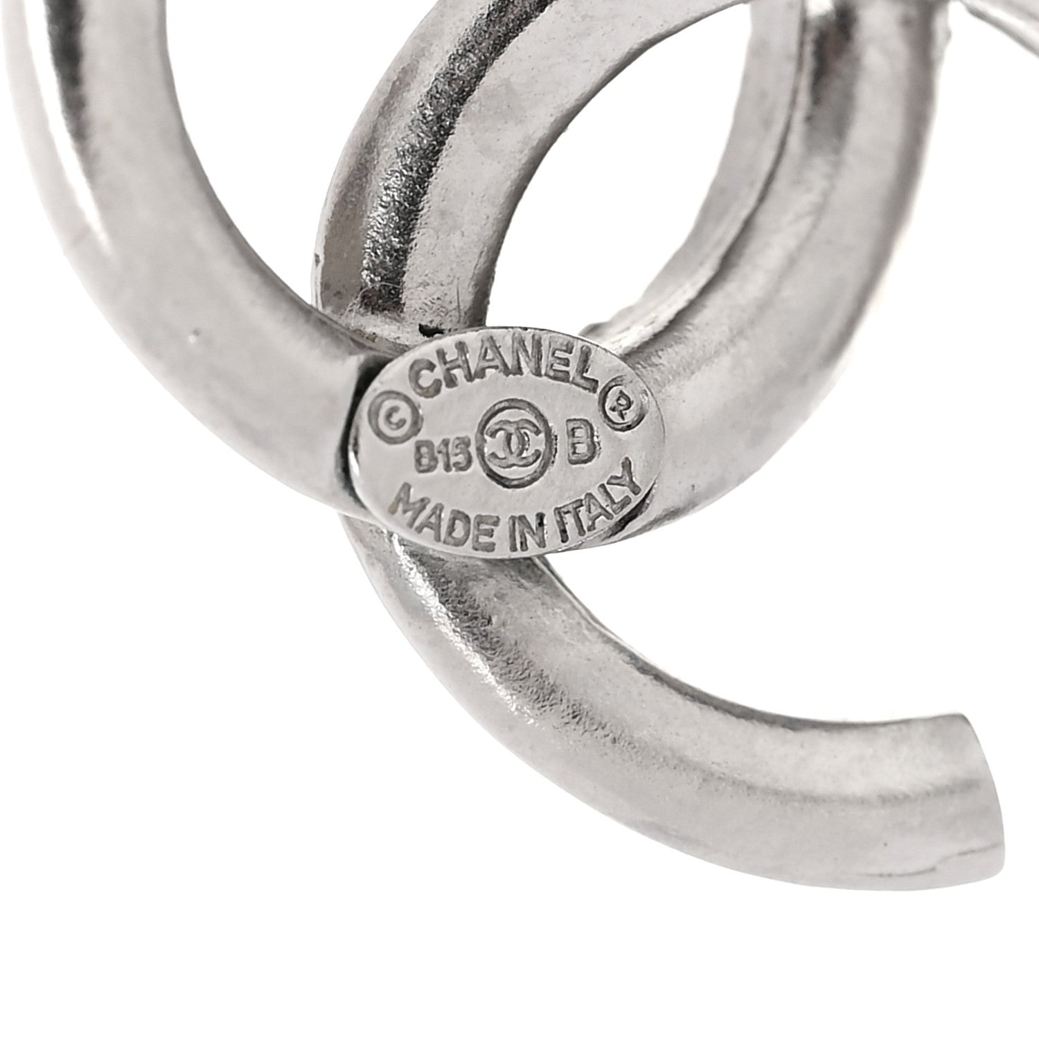 Chanel Metal CC Rope Earrings Silver 4 of 5