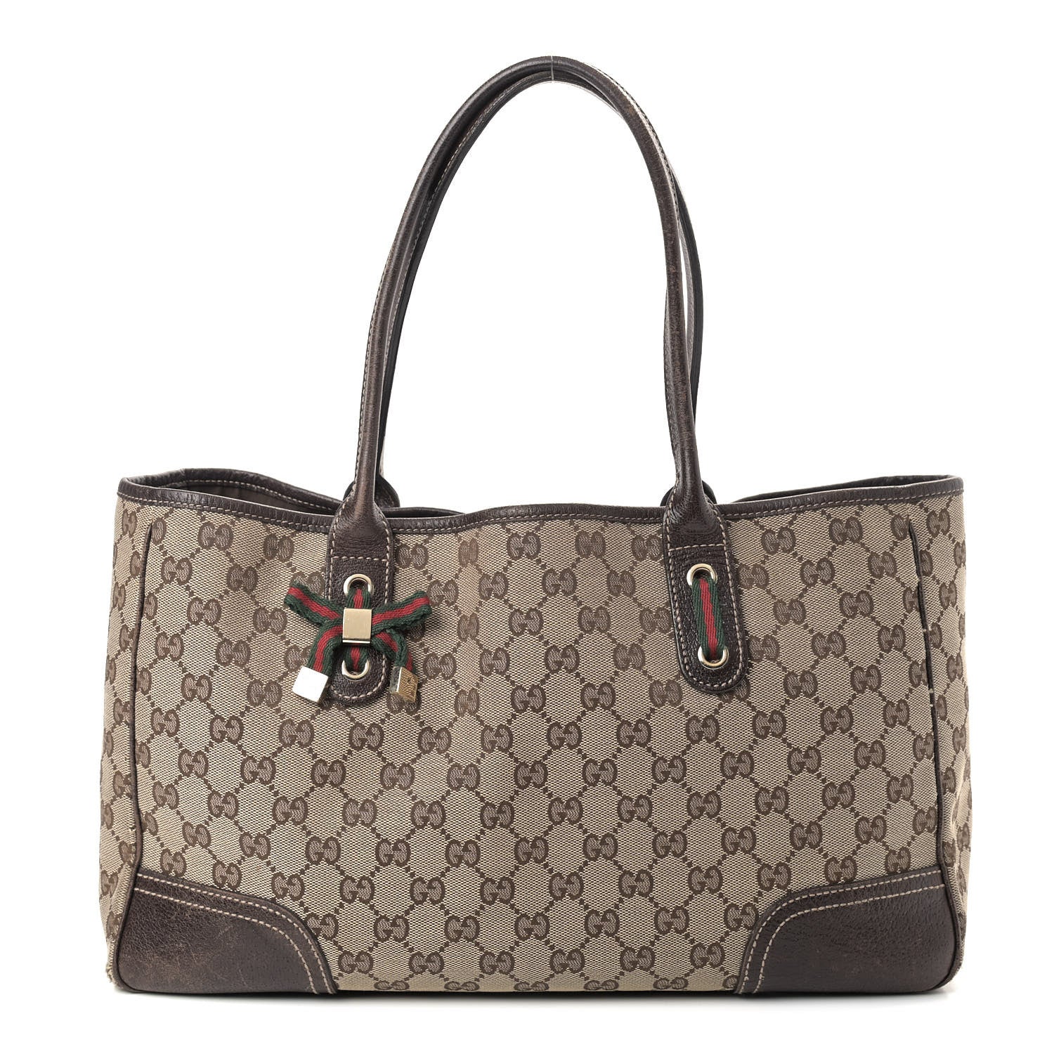 Gucci Monogram Medium Princy Tote Dark Brown 1 of 12