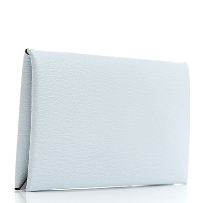 Hermes Chevre Mysore Verso Calvi Card Case Bleu Brume Brique 3 of 8