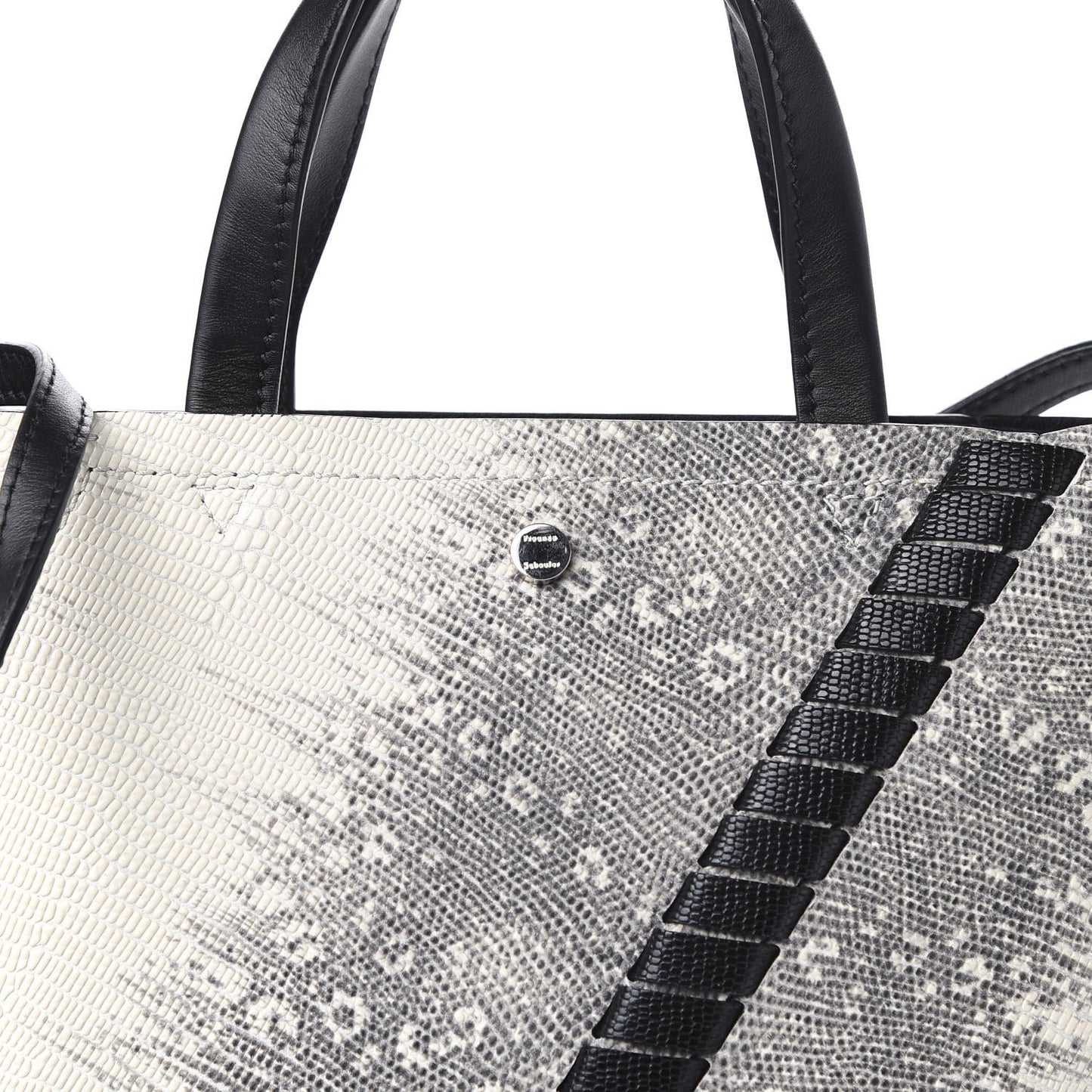 Calfskin Lizard Embossed Hex Tote