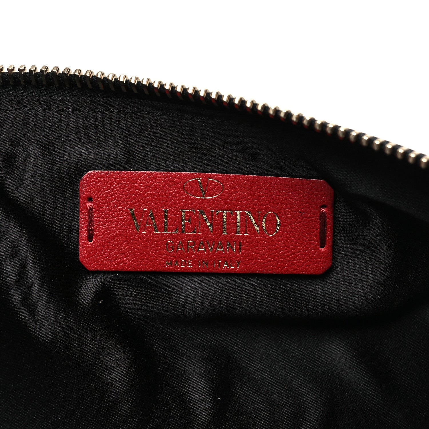 Valentino Garavani Calfskin VLTN Large Flat Zip Pouch Black 6 of 10