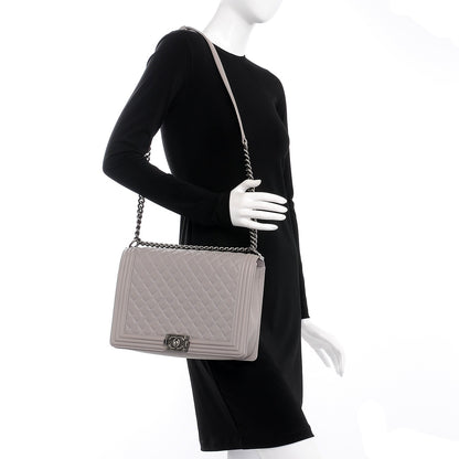 Chanel Lambskin Quilted Large Boy Flap Grey 2 of 8