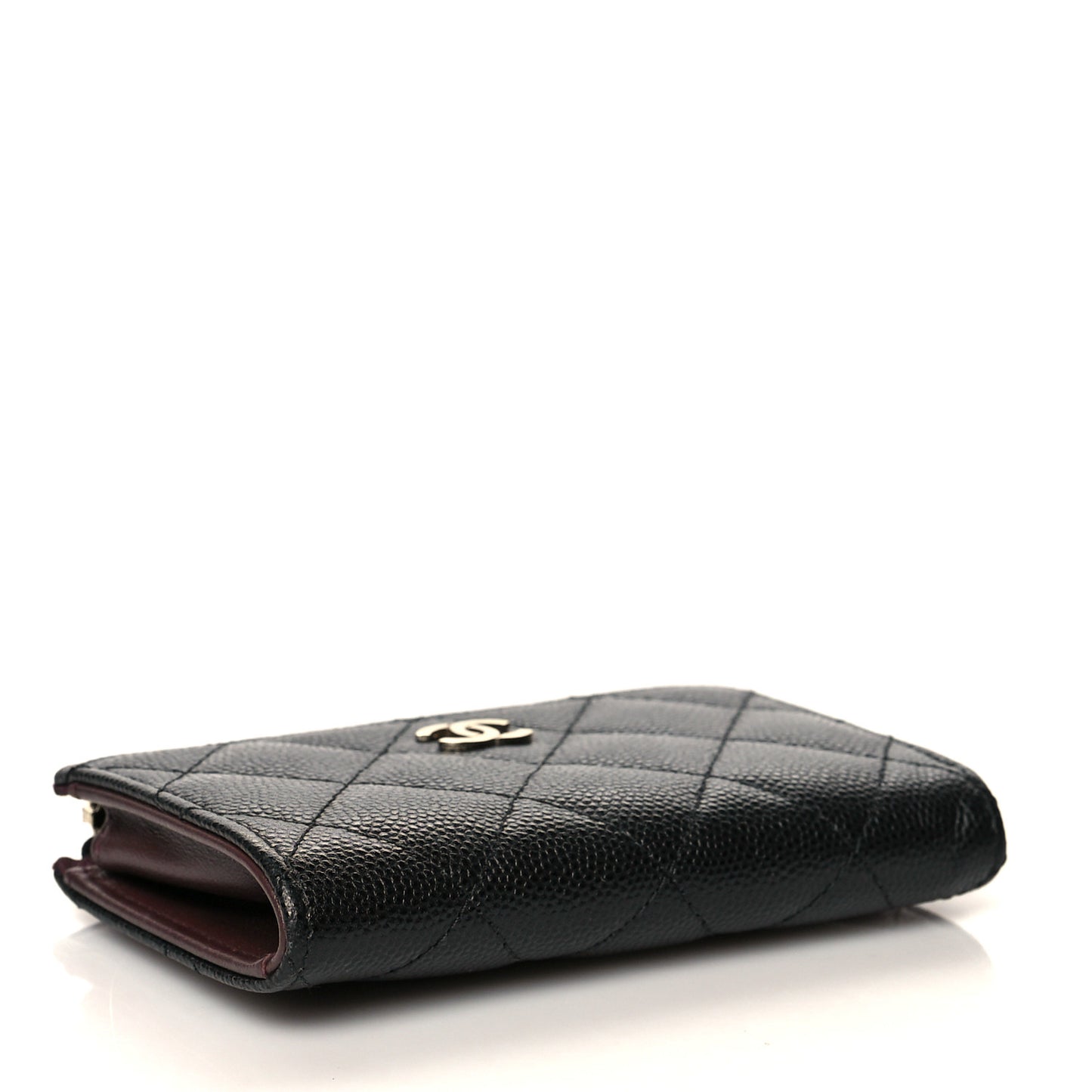Caviar Quilted Zipped Key Holder Case Black