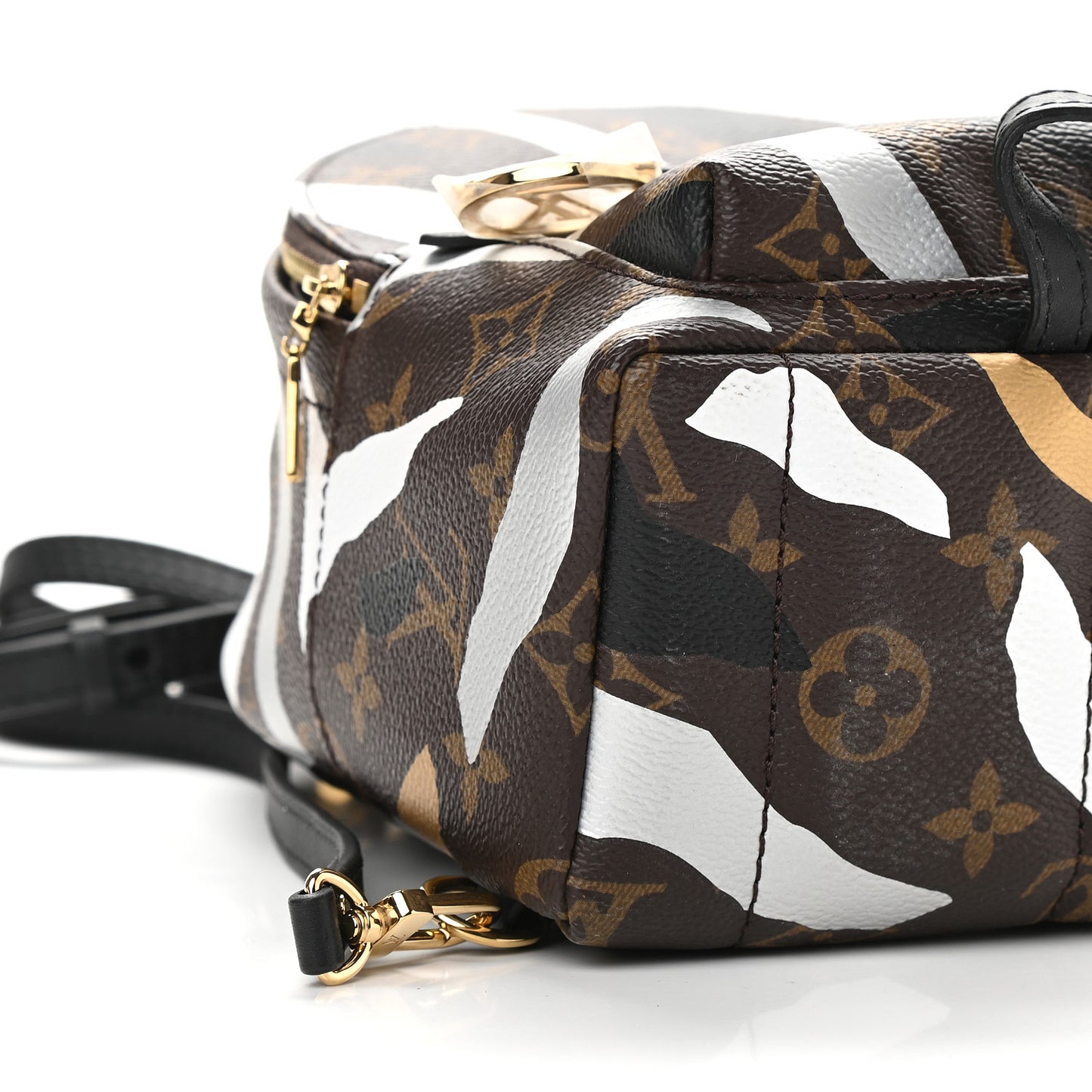 X LOL Monogram Palm Springs Backpack Mini Gold Silver