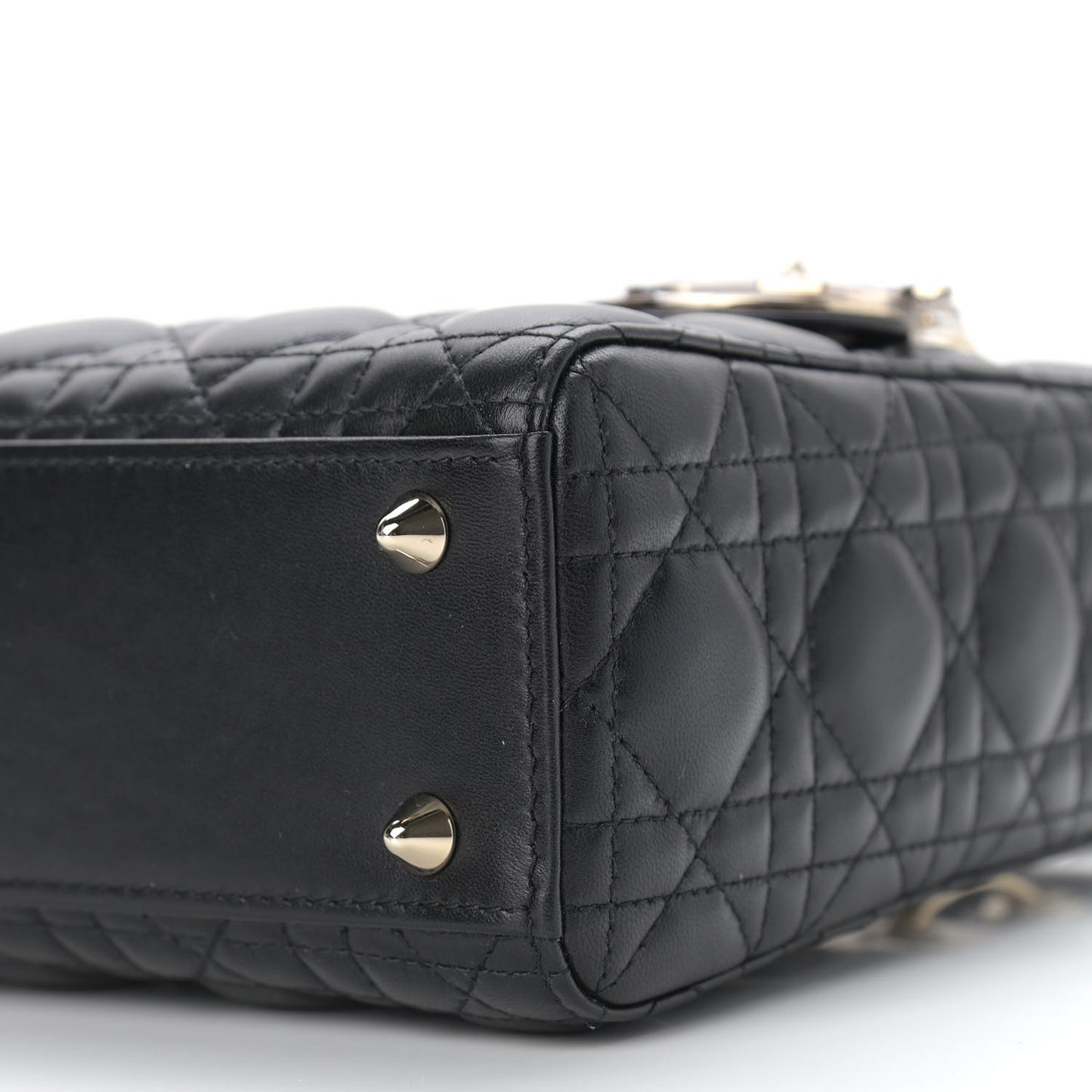 Lambskin Cannage Small Lucky Badges My Lady Dior Black