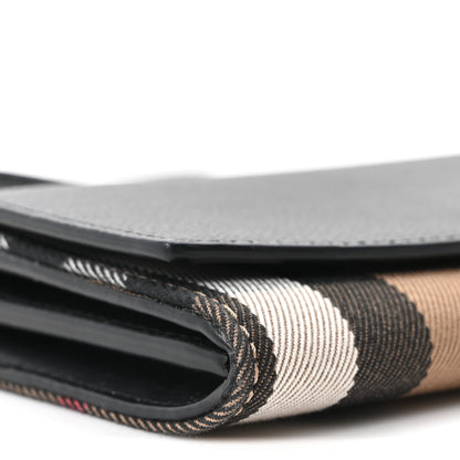 Burberry Grainy Calfskin House Check Henley Wallet On Chain Black 9 of 10