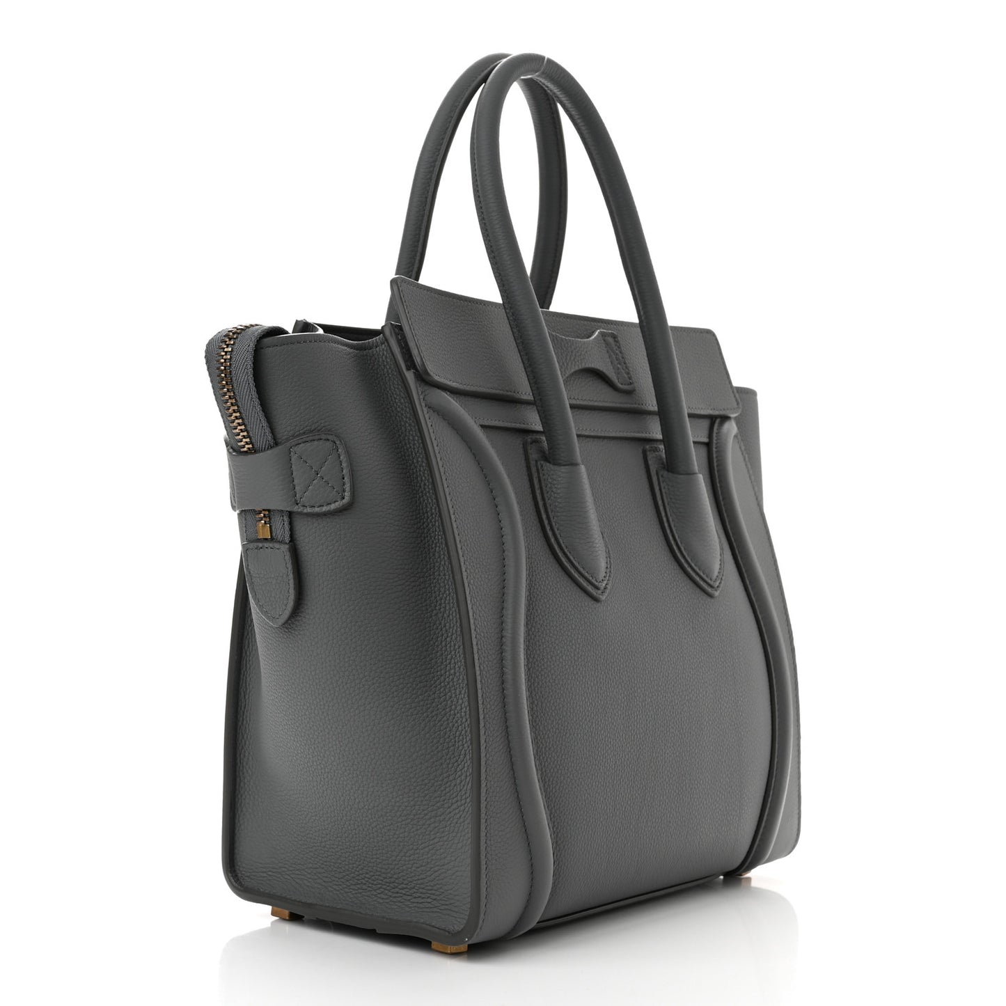 Baby Drummed Calfskin Micro Luggage Kohl