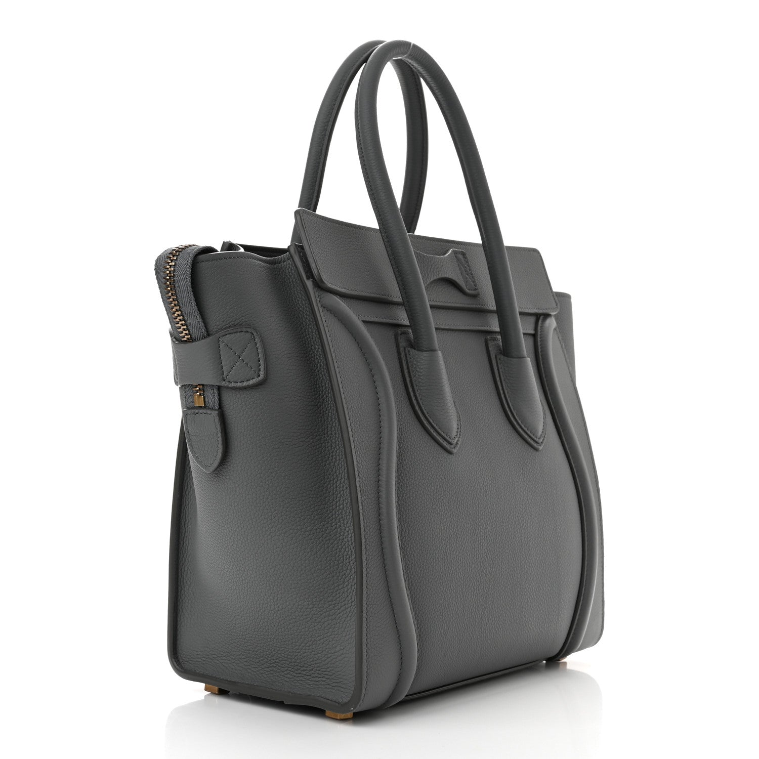 Celine Baby Drummed Calfskin Micro Luggage Kohl 3 of 11