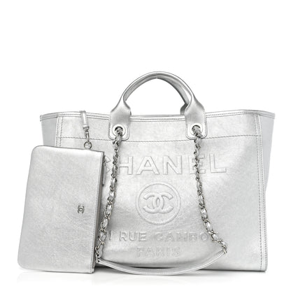 Chanel Metallic Calfskin Medium Deauville Tote Silver 3 of 10