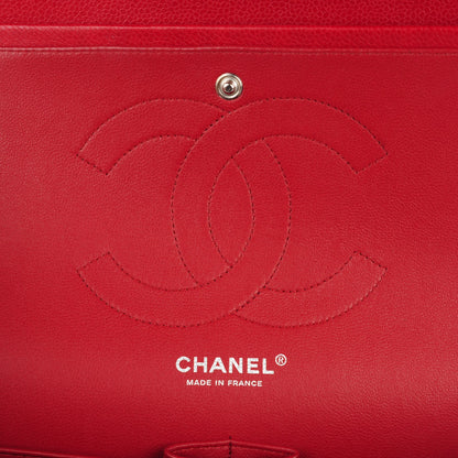 Chanel Caviar Quilted Jumbo Double Flap Red 8 of 9
