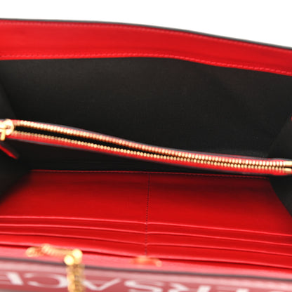Versace Calfskin 90's Vintage Logo Chain Evening Bag Red 5 of 13