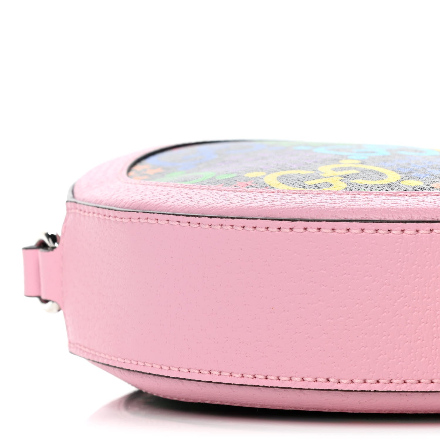 Gucci GG Supreme Monogram Psychedelic Round Shoulder Bag Black Multicolor Sugar Pink 10 of 11
