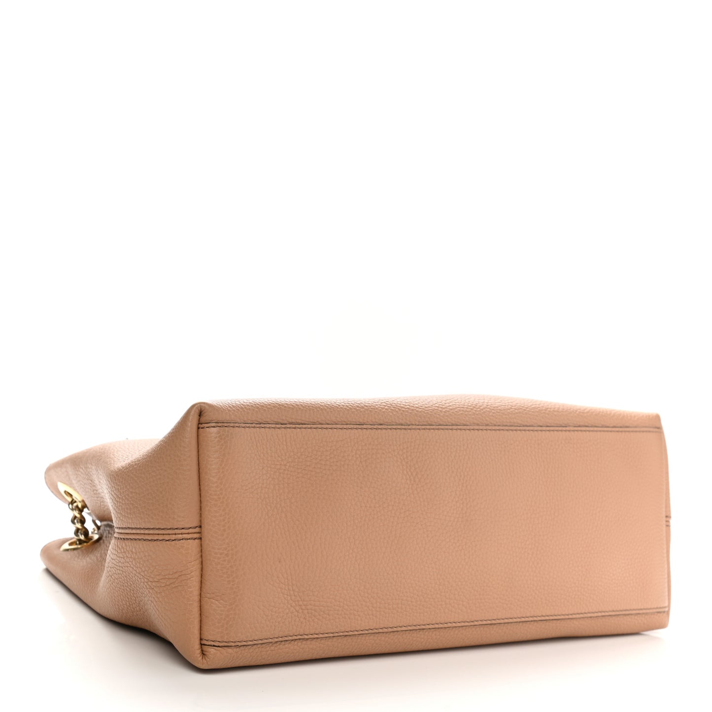 Pebbled Calfskin Medium Soho Chain Shoulder Bag Camelia