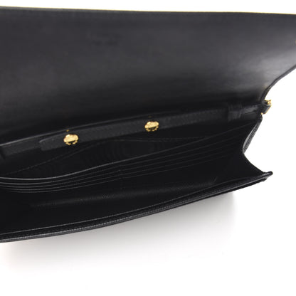 Prada Saffiano Metal Oro Chain Wallet Black 5 of 10