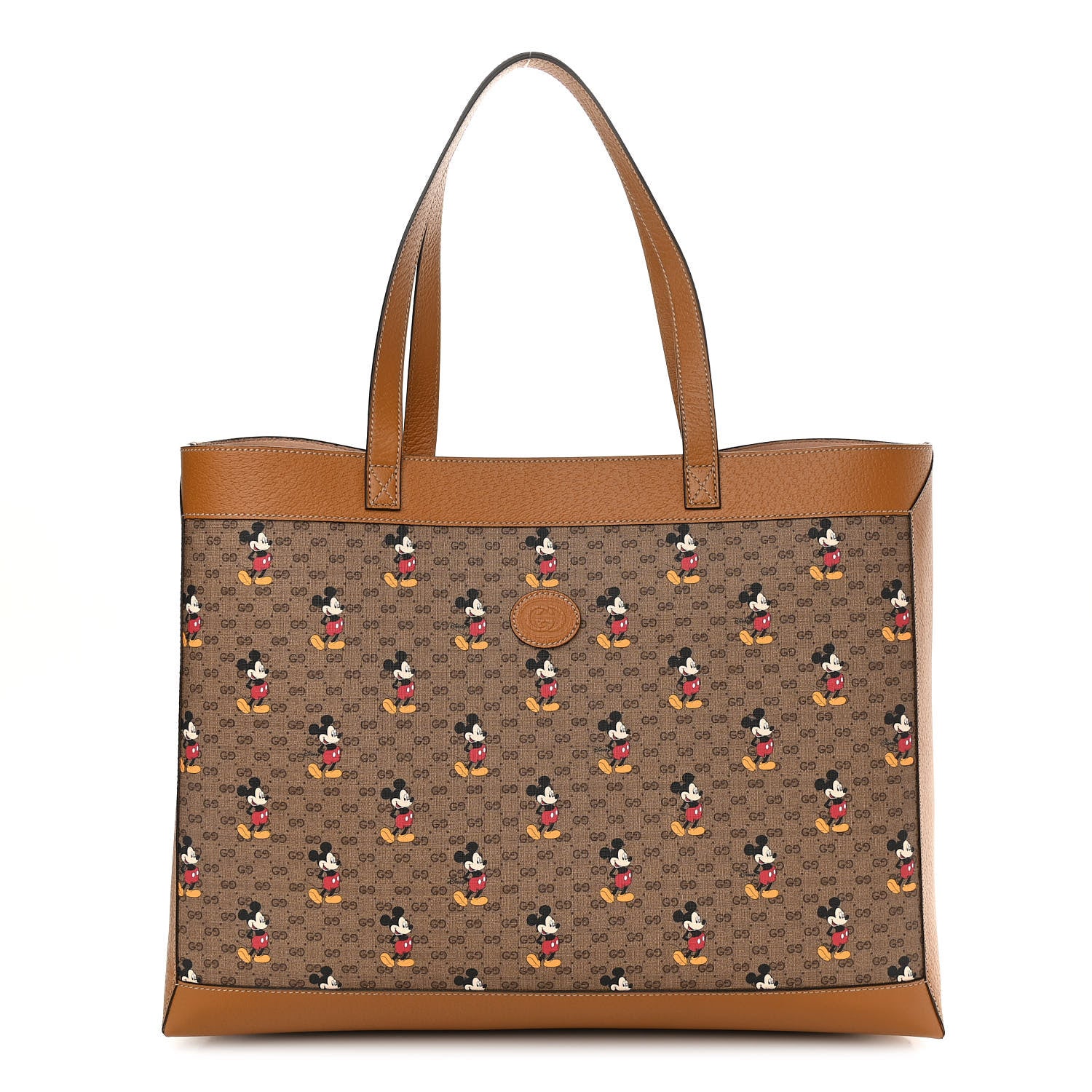 Gucci X DISNEY Mini Vintage GG Supreme Monogram Mickey Mouse Large Shopping Tote Beige Vintage Sun Oil 3 of 11