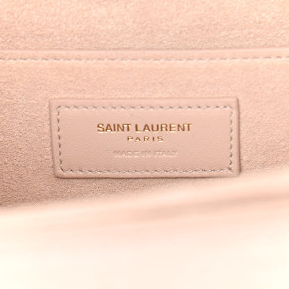 Saint Laurent Calfskin Crocodile Embossed Medium Bellechasse Satchel Powder Pink 5 of 11