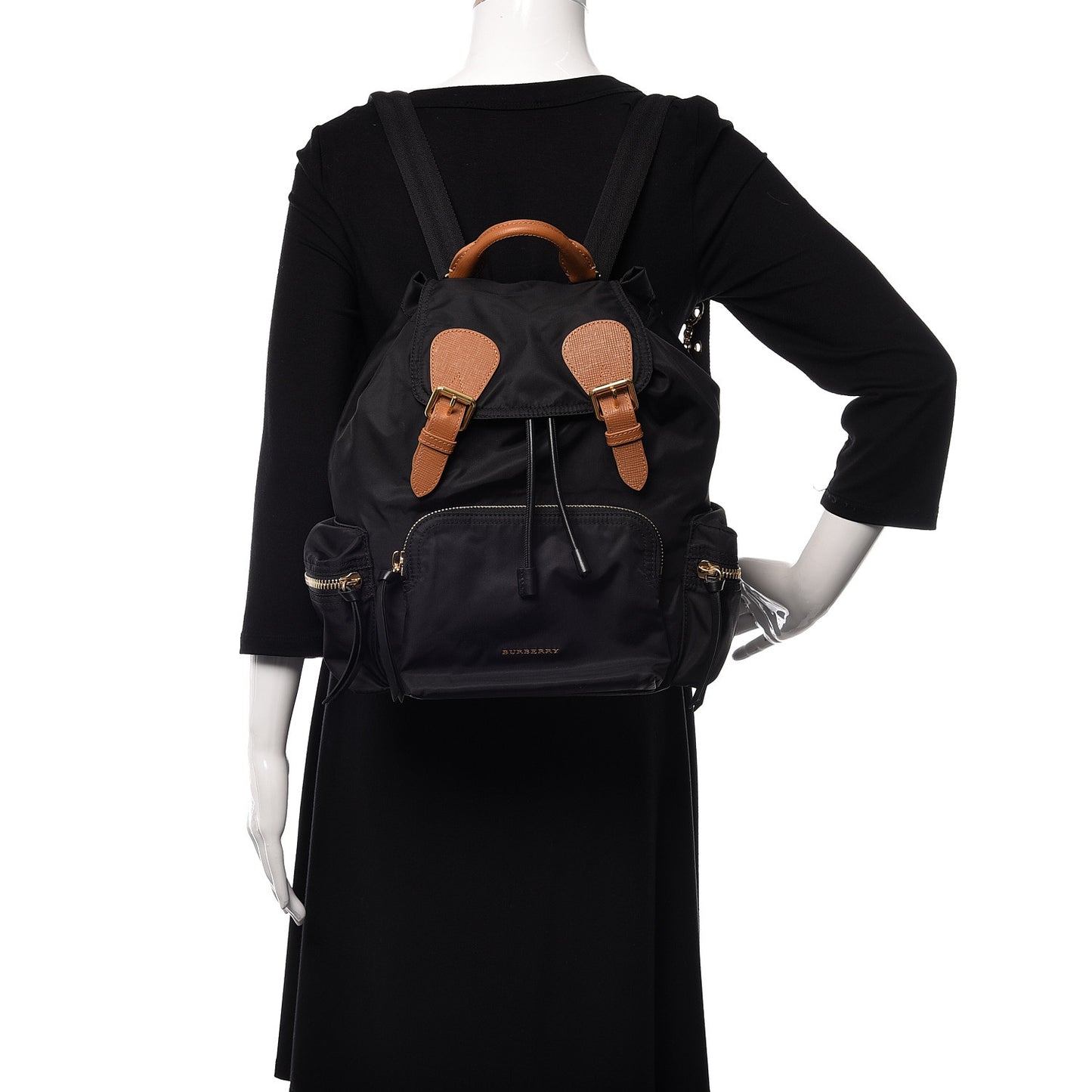 Nylon Medium Rucksack Backpack Black