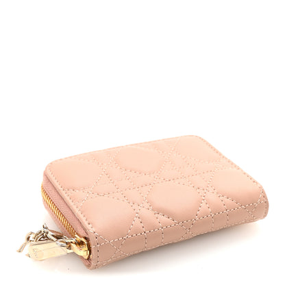 Christian Dior Lambskin Cannage Small Lady Dior Voyageur Coin Purse Rose Des Vents 4 of 7