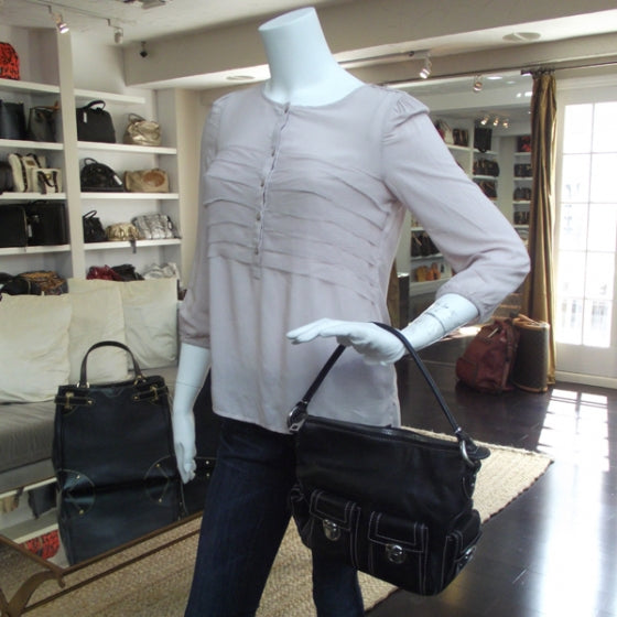 Leather Multipocket Hobo Black