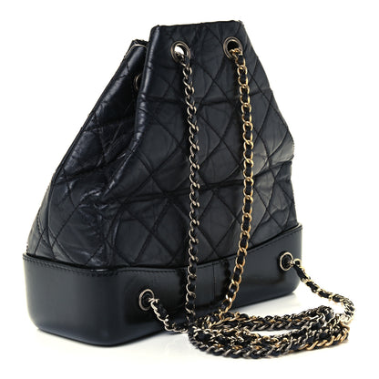 Chanel Aged Calfskin Quilted Small Gabrielle Backpack Black 3 of 14