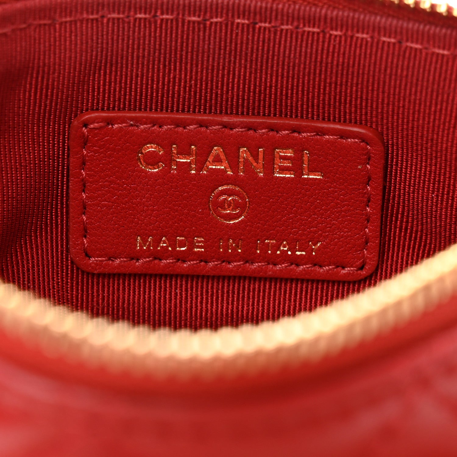 Chanel Lambskin Quilted Small Cosmetic Case Red 6 of 8
