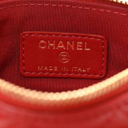Chanel Lambskin Quilted Small Cosmetic Case Red 6 of 8