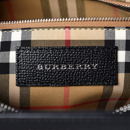 Burberry Derby Calfskin House Check Medium Banner Tote Black 6 of 8