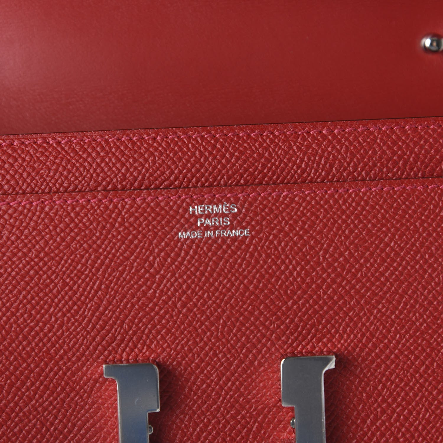 Hermes Epsom Constance Long Wallet To Go Rouge Casaque 6 of 10
