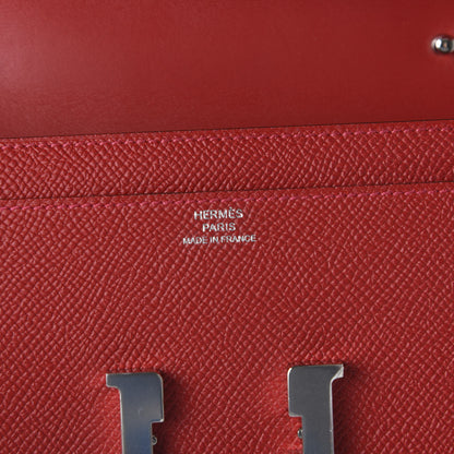 Hermes Epsom Constance Long Wallet To Go Rouge Casaque 6 of 10