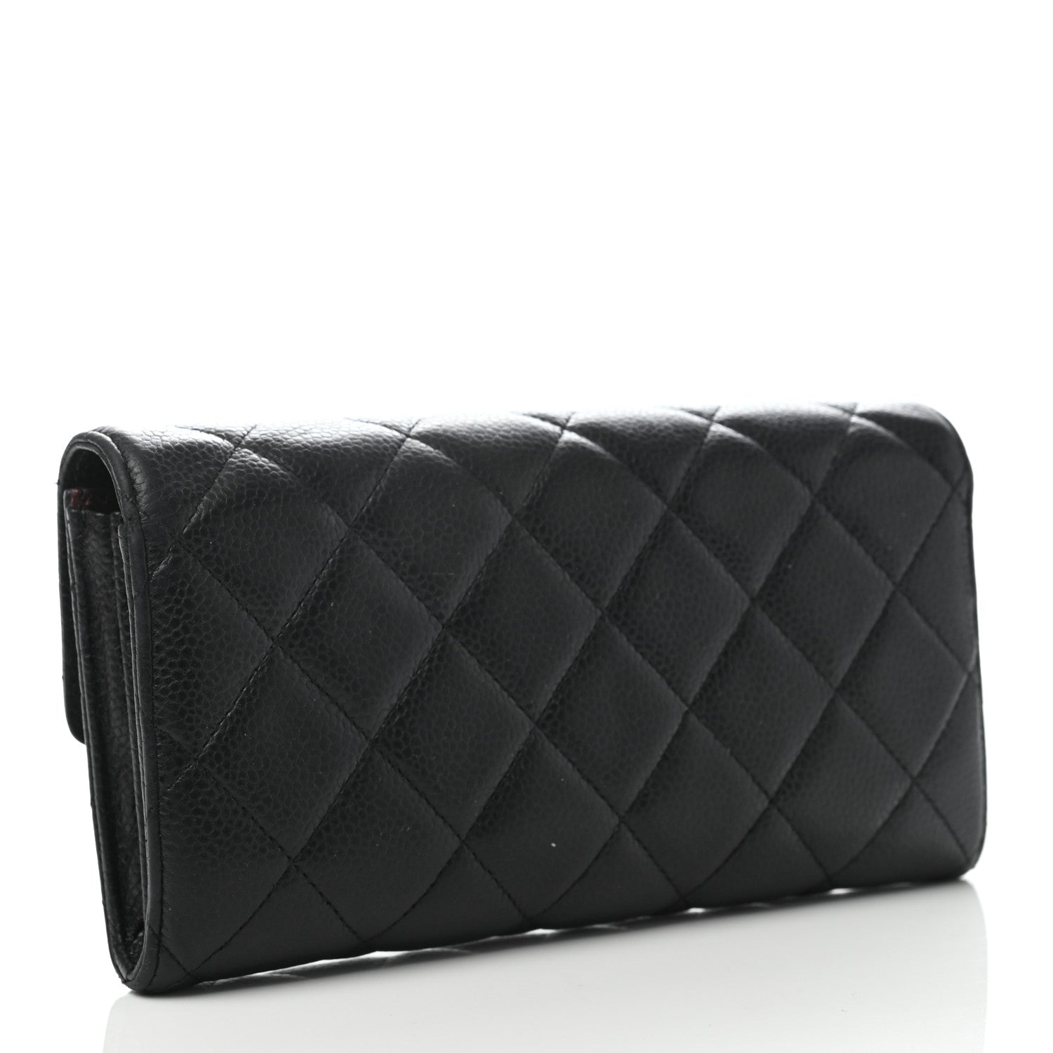 Chanel Caviar Quilted Large Gusset Flap Wallet Black 3 of 8