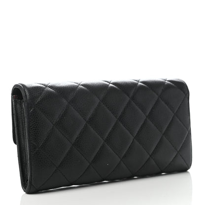 Chanel Caviar Quilted Large Gusset Flap Wallet Black 3 of 8