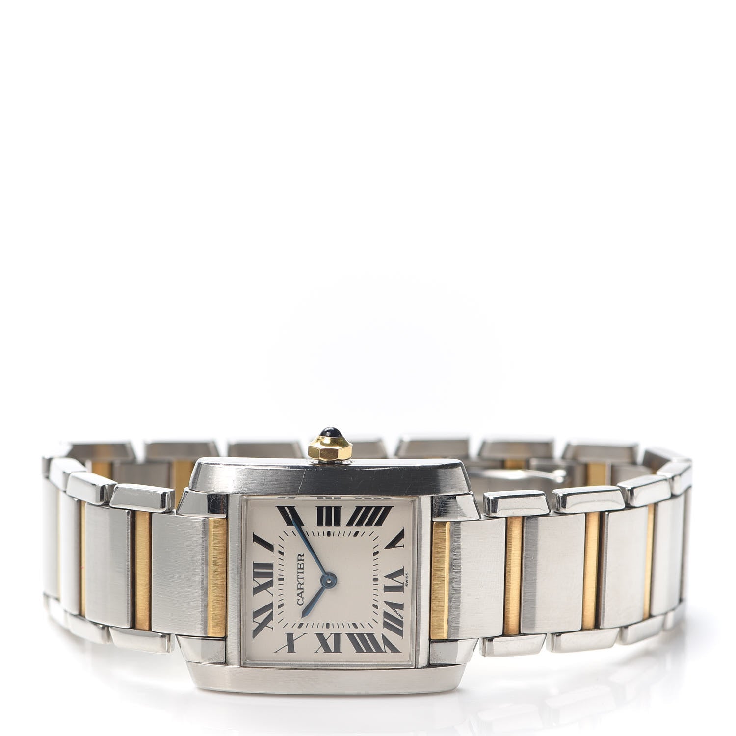 Cartier Stainless Steel 18K Yellow Gold 25mm Tank Francaise Quartz Watch 2 of 6