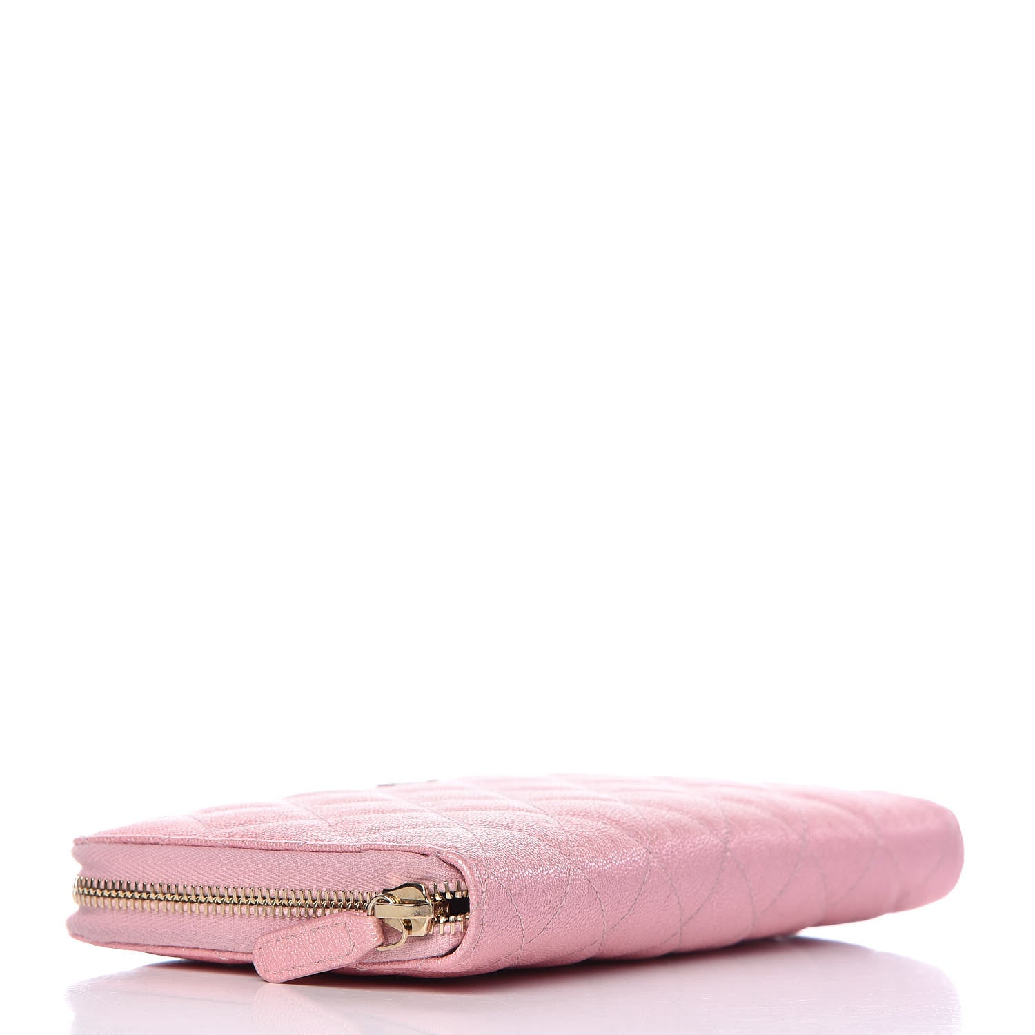 Chanel Iridescent Caviar Quilted Large Zip Around Organizer Wallet Pink 4 of 13