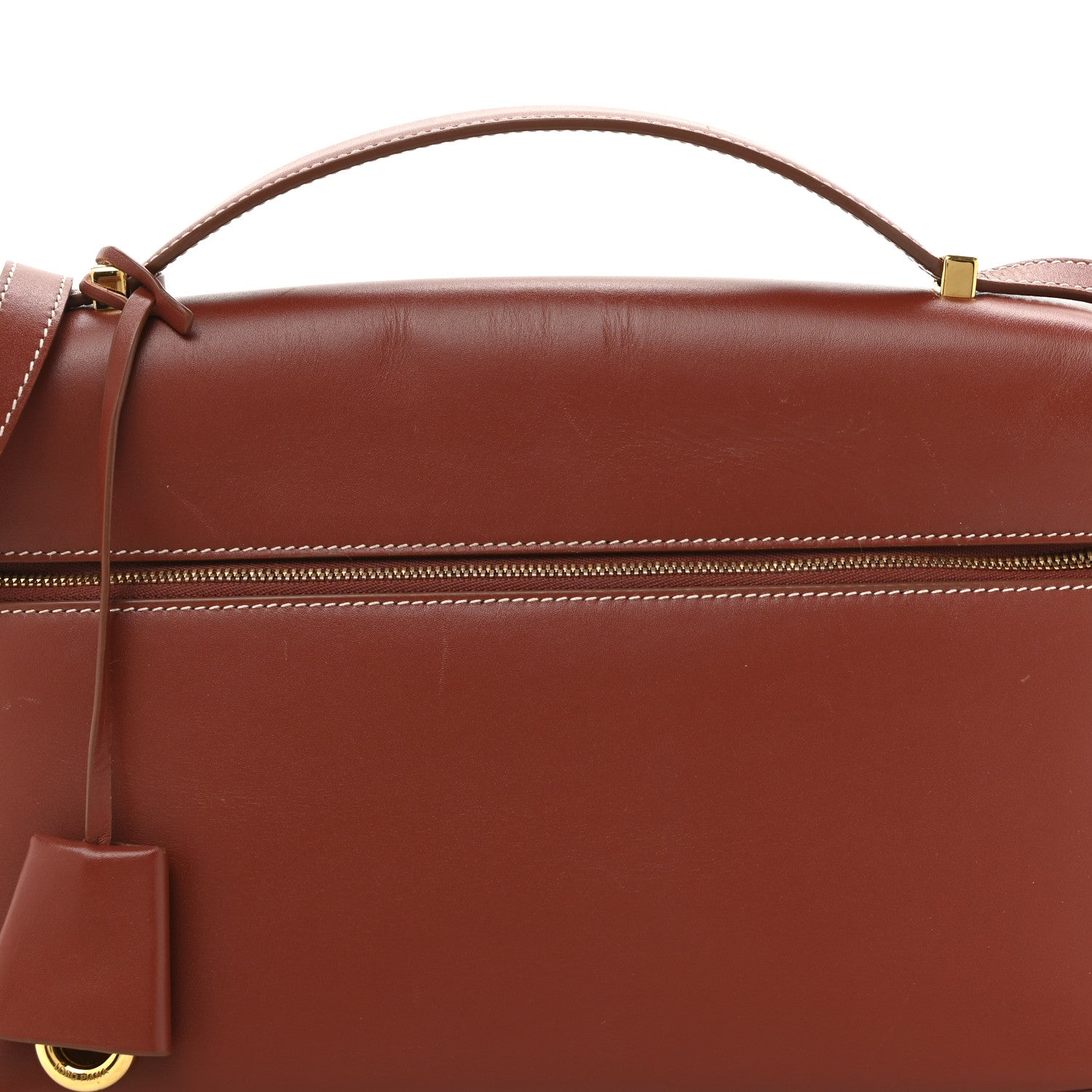 Loro Piana Saddle Calfskin Extra Bag L27 Deep Kummel 13 of 27