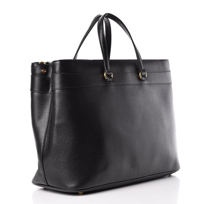 Gucci Textured Calfskin Large Bright Bit Tote Black 3 of 16